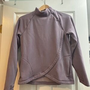 Athleta Girl Cozy Karma wrap sweatshirt in lilac Size 14